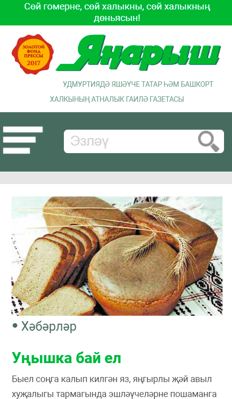 Адаптивная версия сайта газеты «Янарыш»